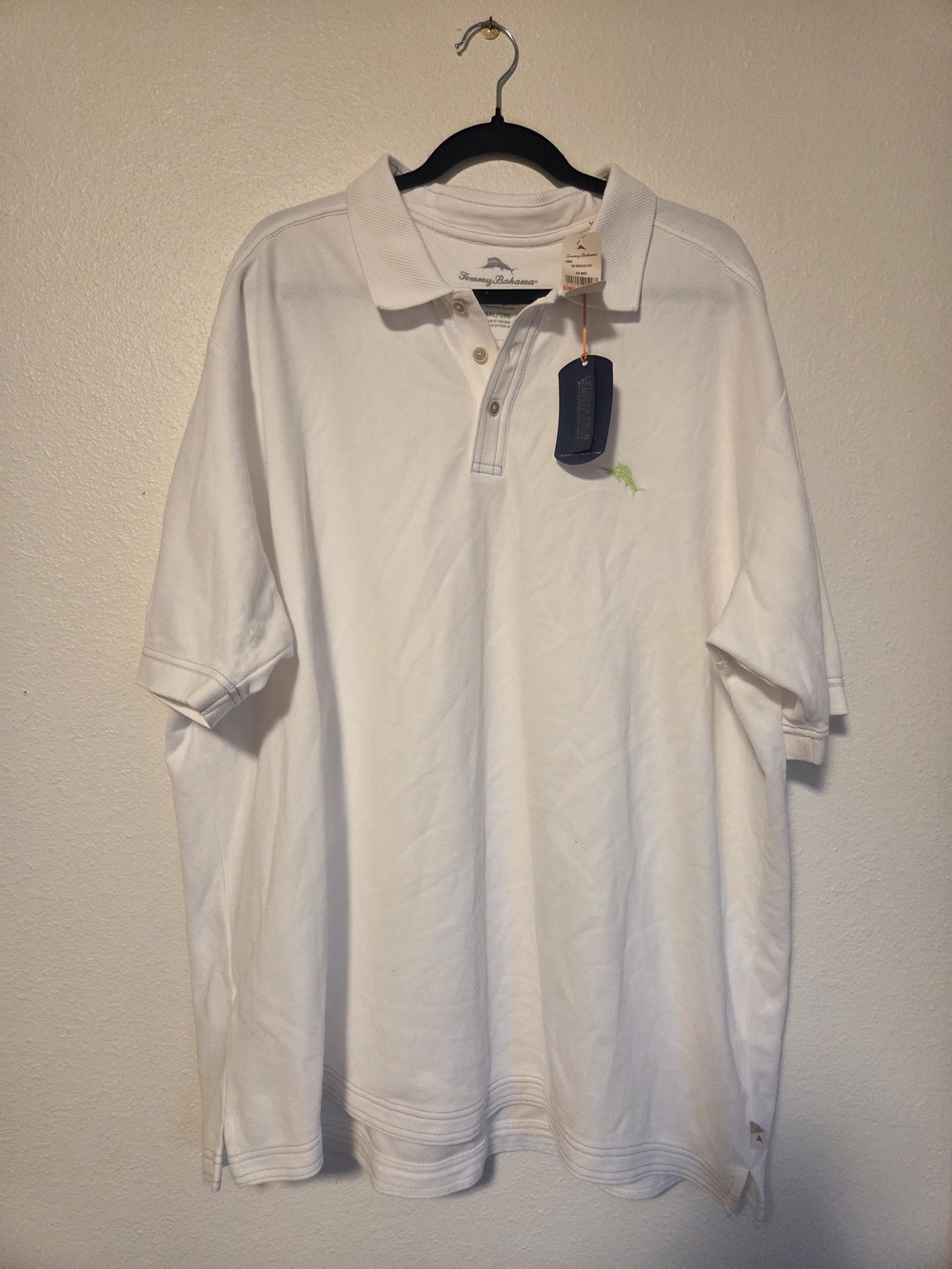 Tommy Bahama Men’s White Polo Shirt with Lime Logo
